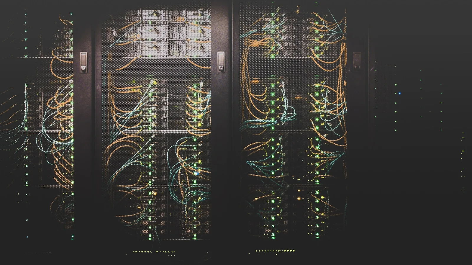 Network cabling and servers in a modern data center